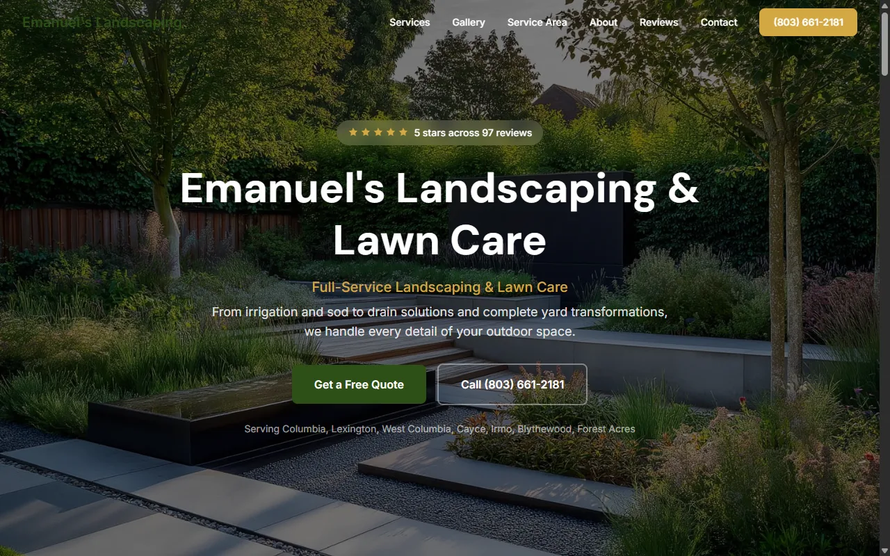 Emanuel's Landscaping website