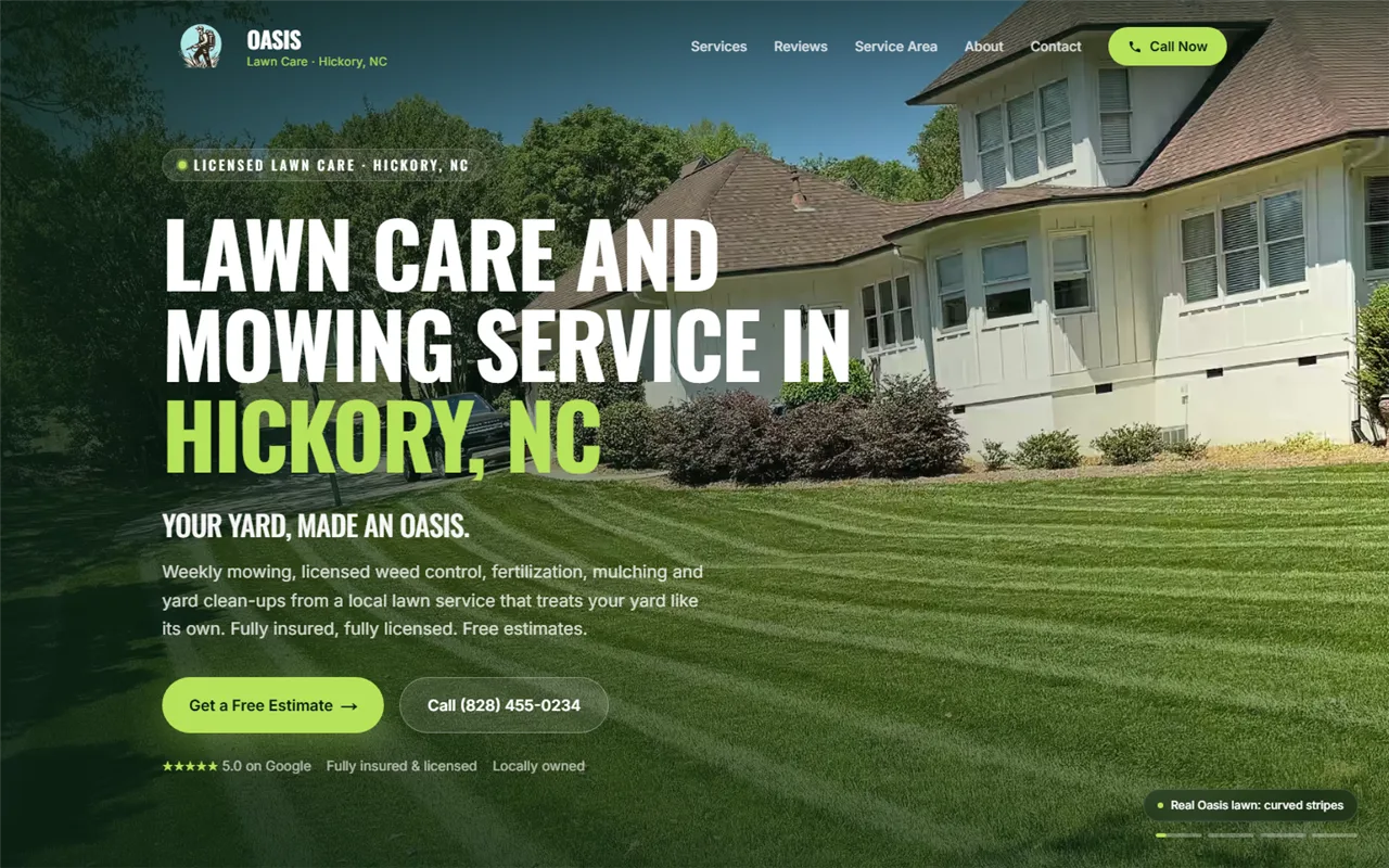 Oasis Lawn Care website