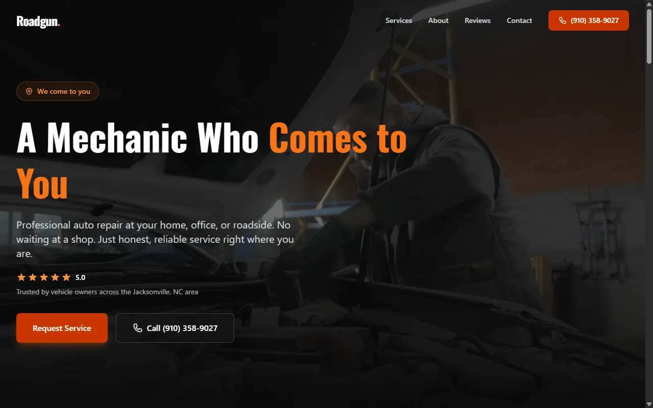 Roadgun Repairs website