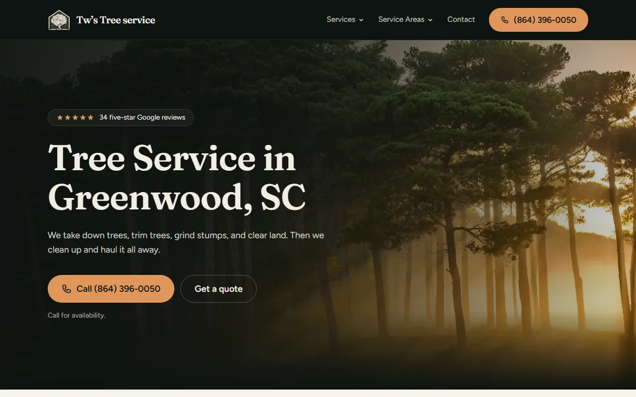 TWS Tree Service website